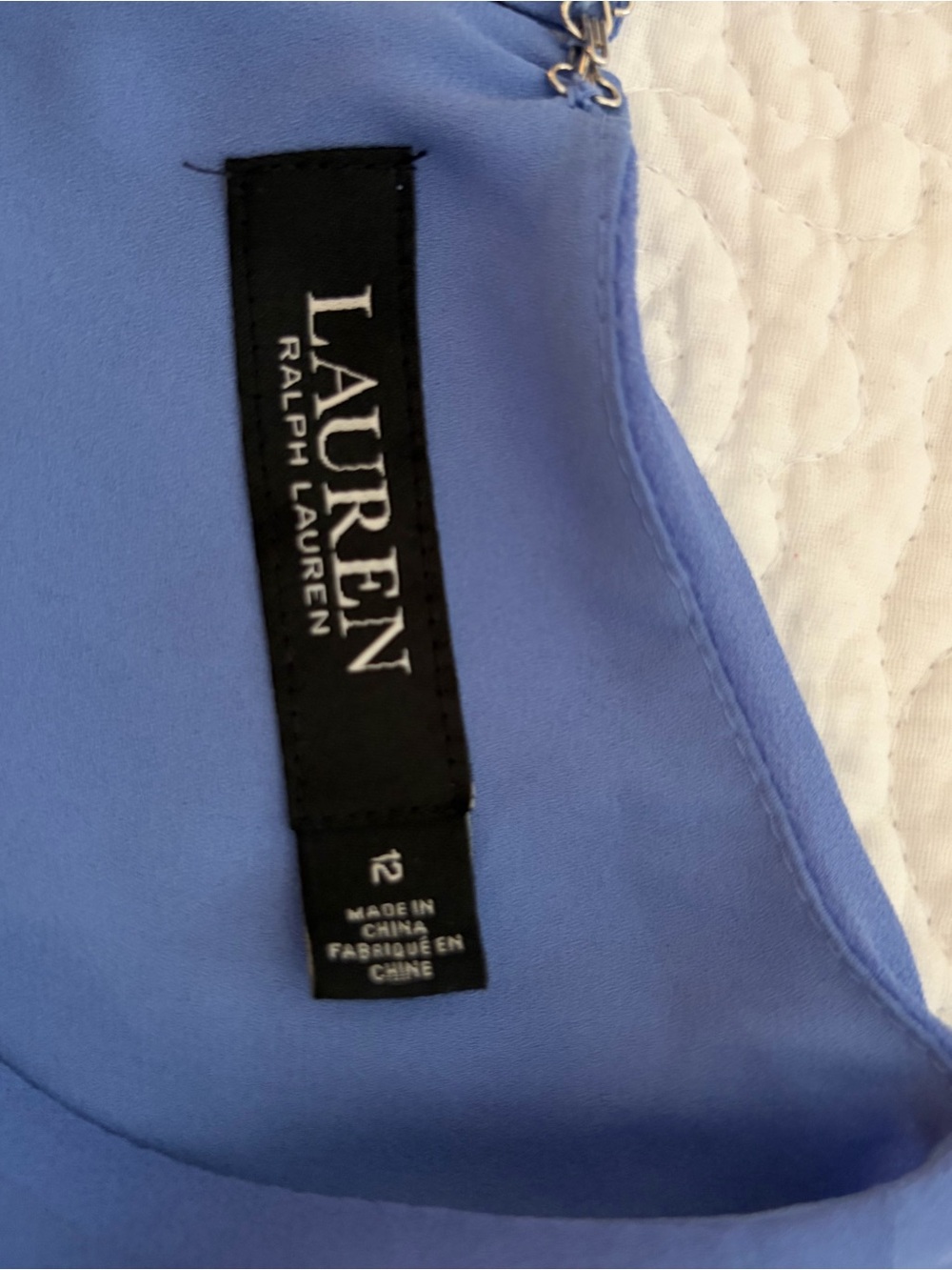 Lauren Ralph Lauren Periwinkle Sleeveless Tiered Chiffon High-Low Dress size 12 - Picture 3 of 6